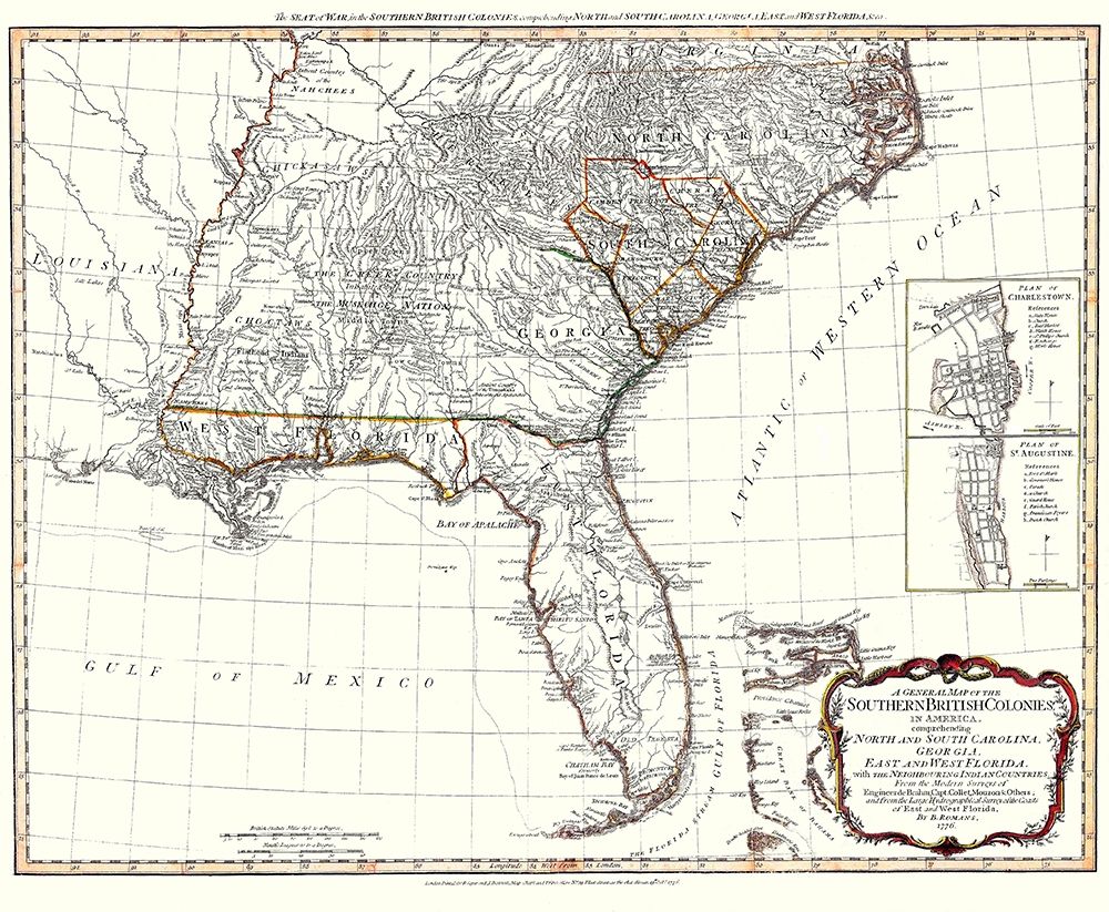 United States Southern British Colonies art print by Sayer for $57.95 CAD