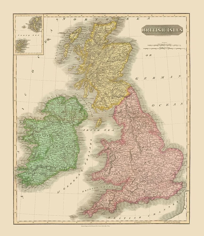 British Isles - Thomson 1815 art print by Thomson for $57.95 CAD