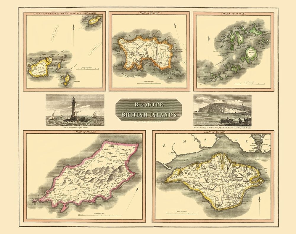 Remote British Isles France - Thomson 1817 art print by Thomson for $57.95 CAD