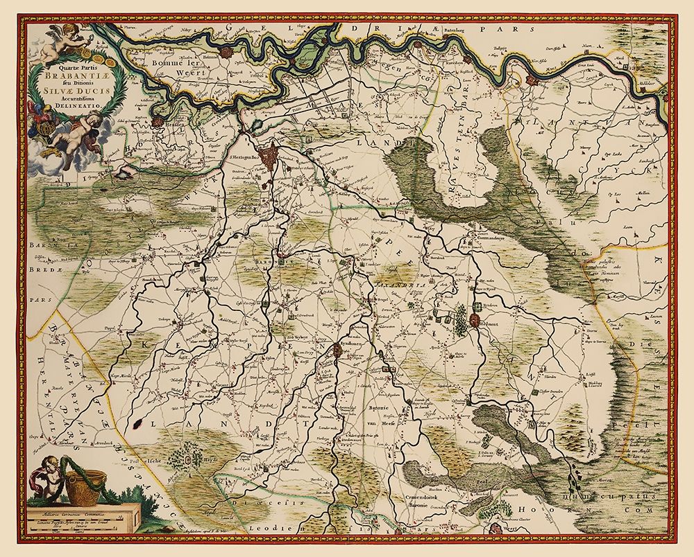 Brabant East Netherlands - De Wit 1688 art print by De Wit for $57.95 CAD