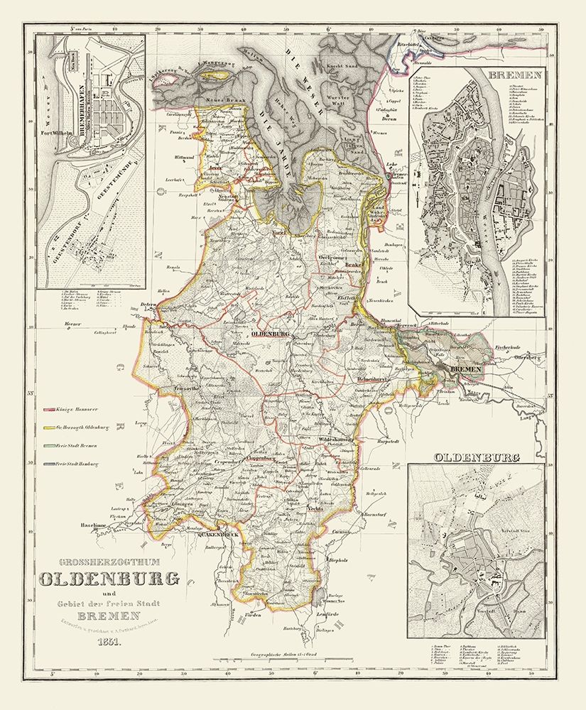 Bremen Oldenburg Germany - Gotthard 1851 art print by Gotthard for $57.95 CAD