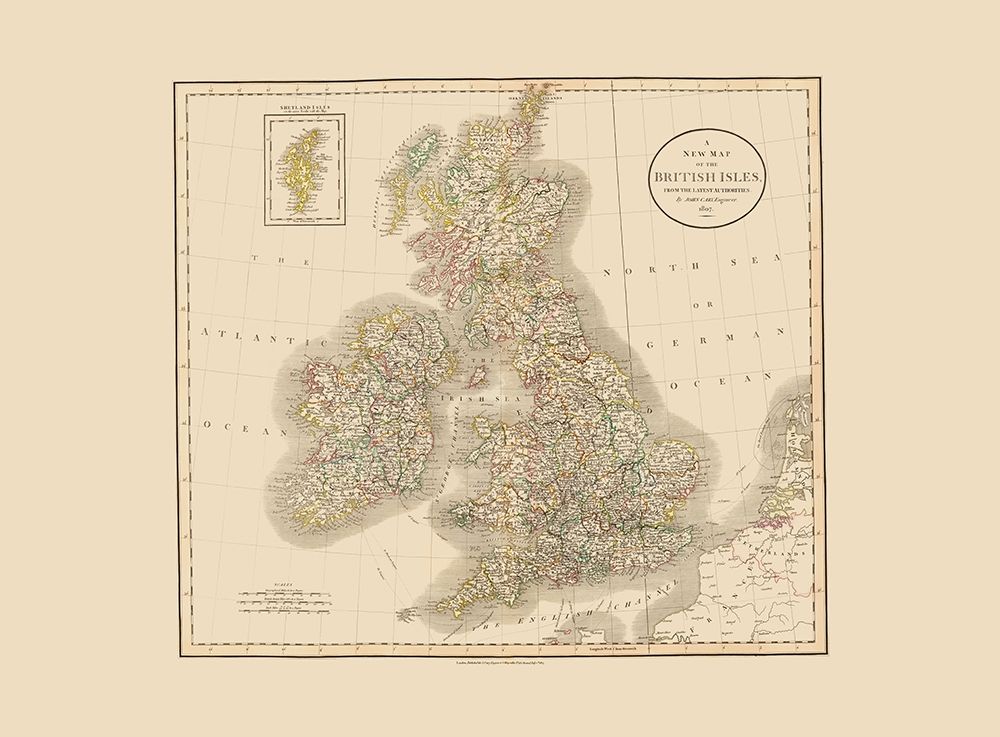 British Isles - Cary 1807 art print by Cary for $57.95 CAD