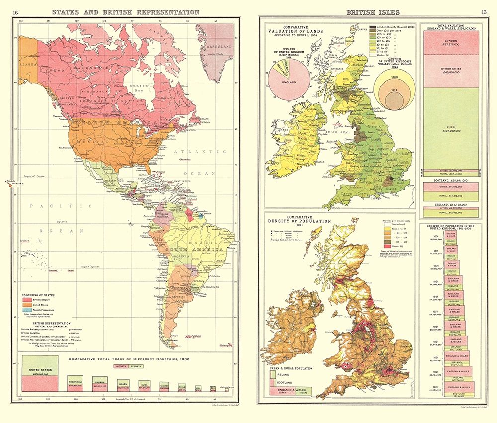 British Trade United Kingdom - Bartholomew 1907 art print by Bartholomew for $57.95 CAD