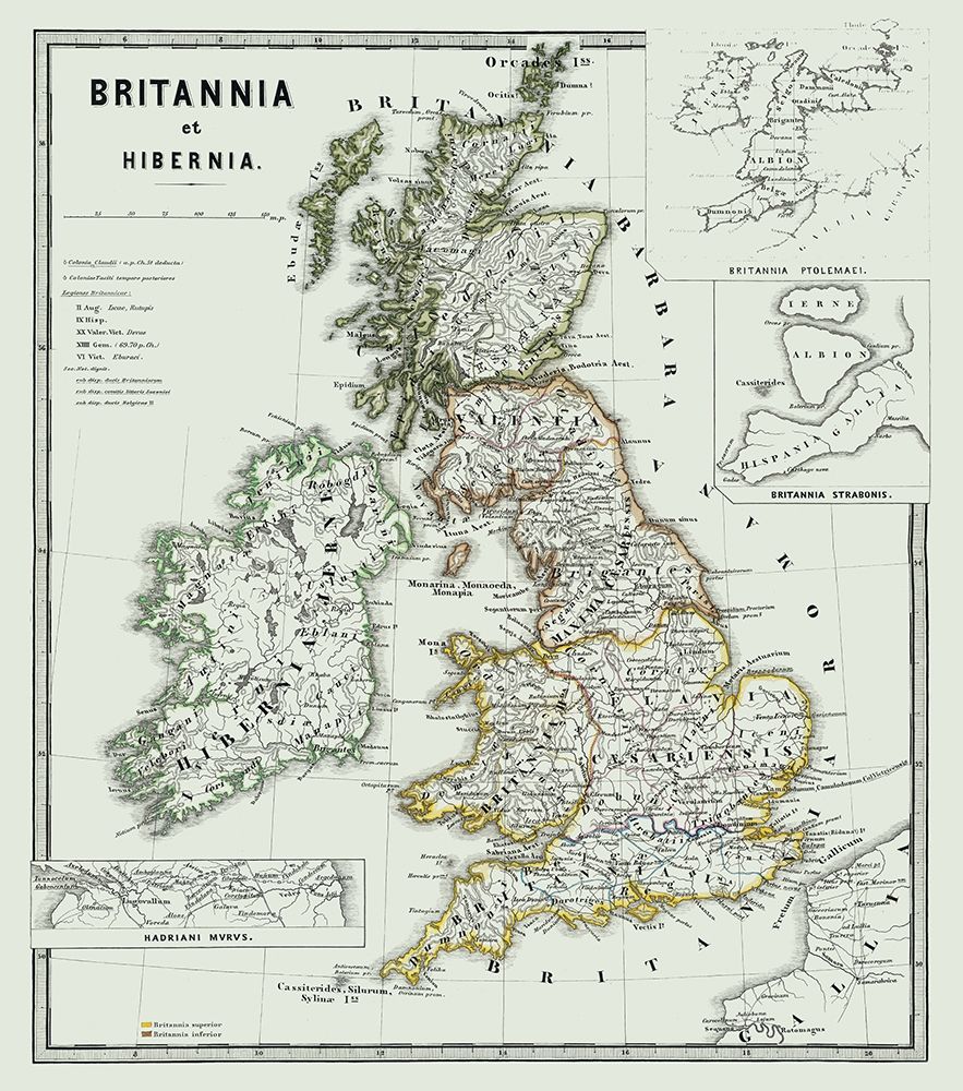 Britannia Hibernia United Kingdom - Spruner 1865 art print by Spruner for $57.95 CAD