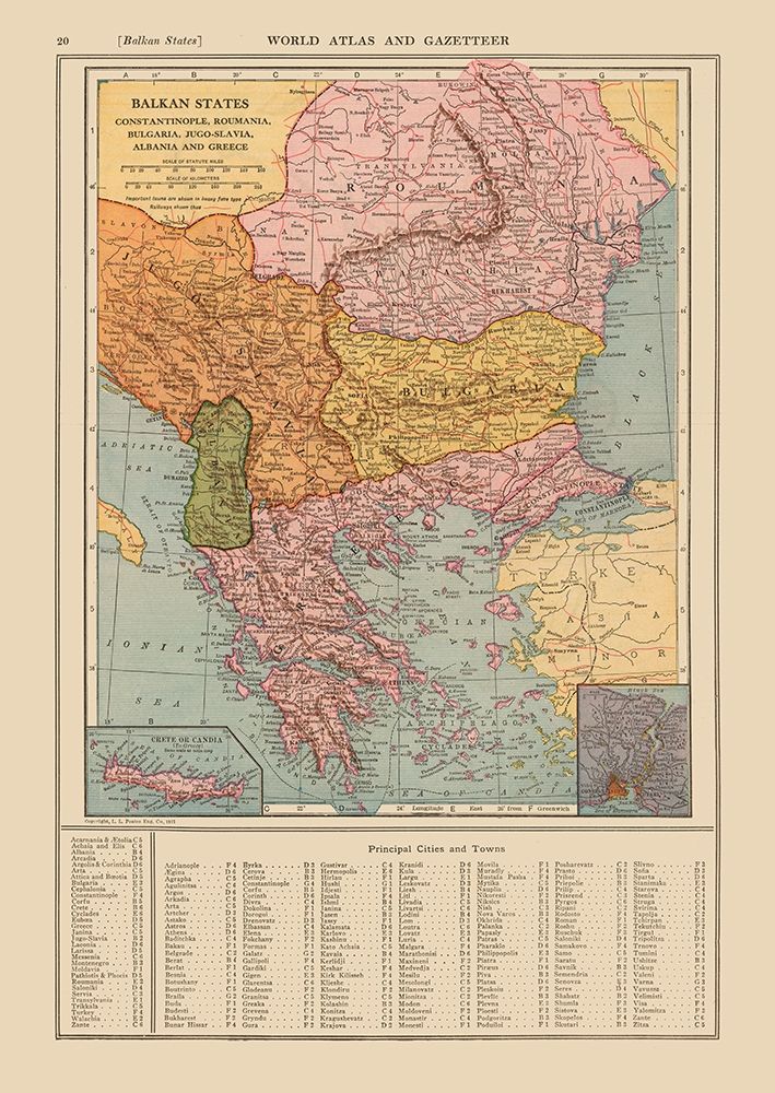 Europe Balkan States - Reynold 1921 art print by Reynold for $57.95 CAD