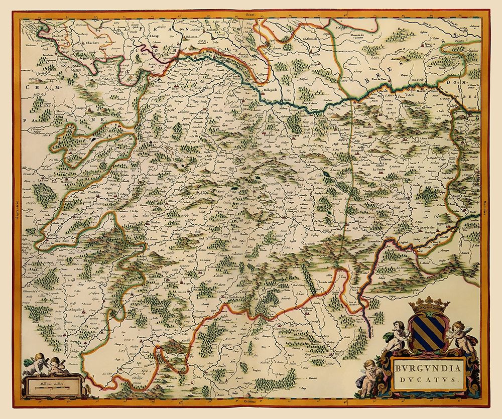 Burgundy France - Blaeu 1662 art print by Blaeu for $57.95 CAD