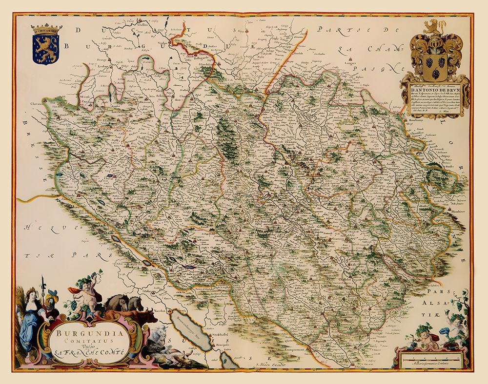 Burgundy Region France - Blaeu 1662 art print by Blaeu for $57.95 CAD
