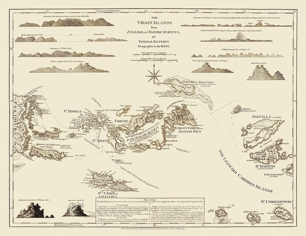 Virgin Islands United States - Jefferys 1775 art print by Jefferys for $57.95 CAD