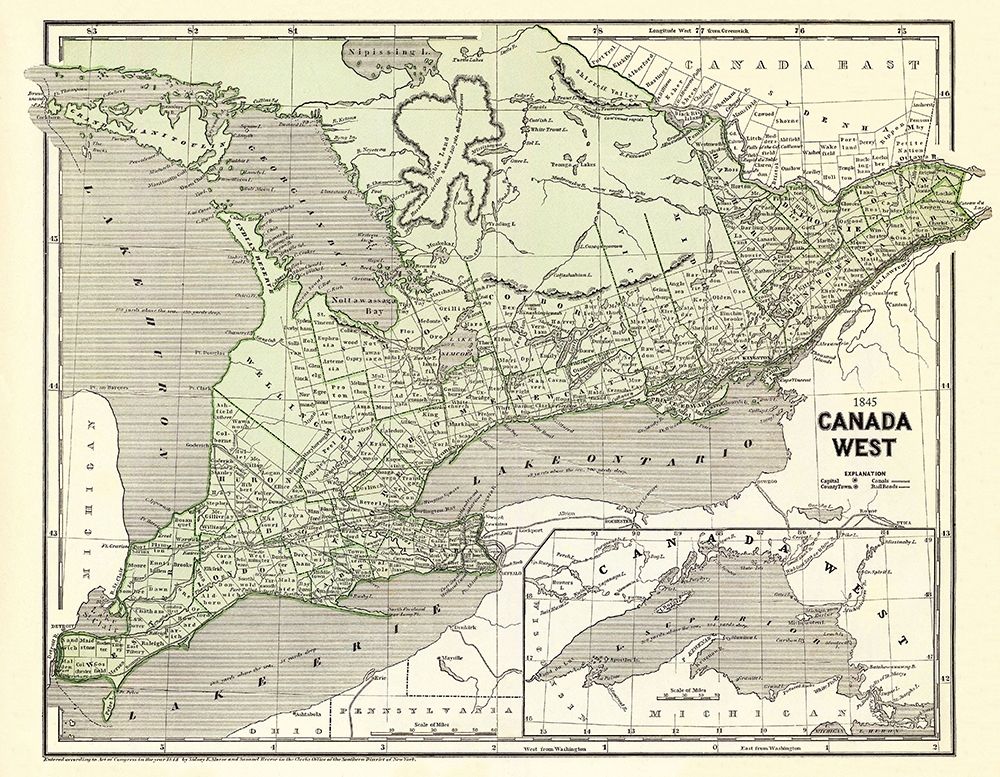 West Canada - Morse 1845 art print by Morse for $57.95 CAD