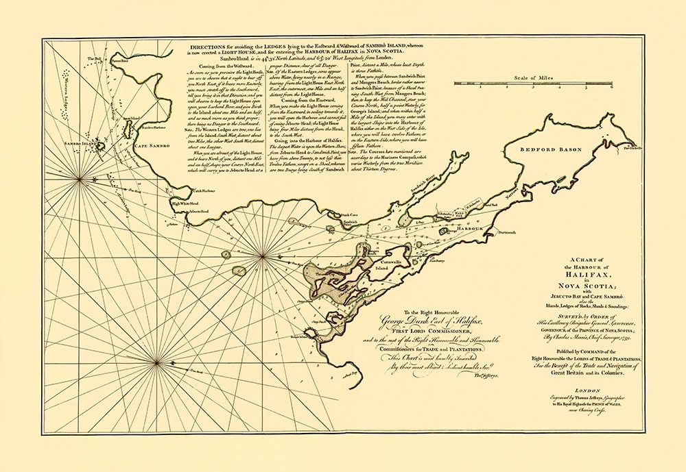 Halifax Harbor Nova Scotia Canada - Jeffreys 1759 art print by Jeffreys for $57.95 CAD