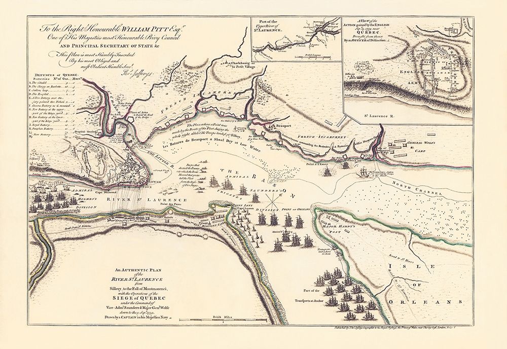 The Siege of Quebec - Jeffreys 1759 art print by JEFFREYS for $57.95 CAD