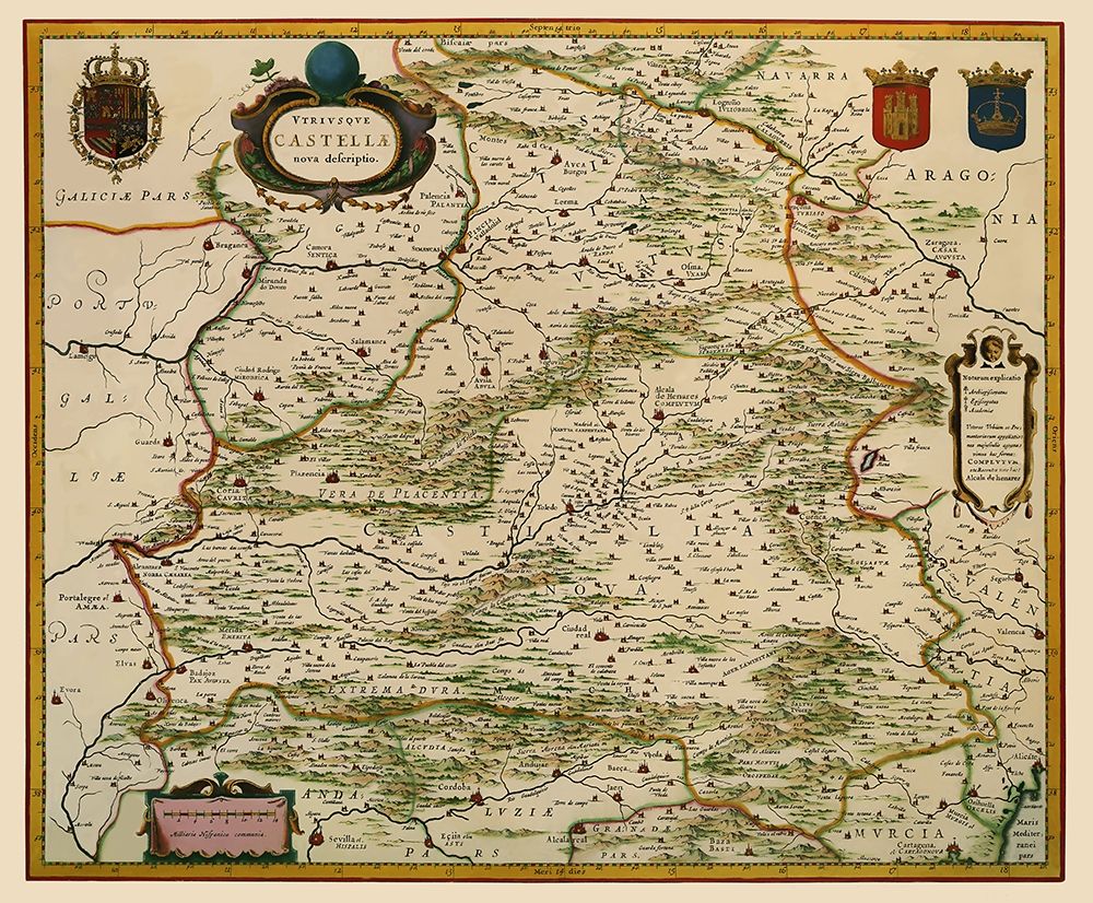 Castile Spain Iberian Peninsula - Blaeu 1635 art print by Blaeu for $57.95 CAD