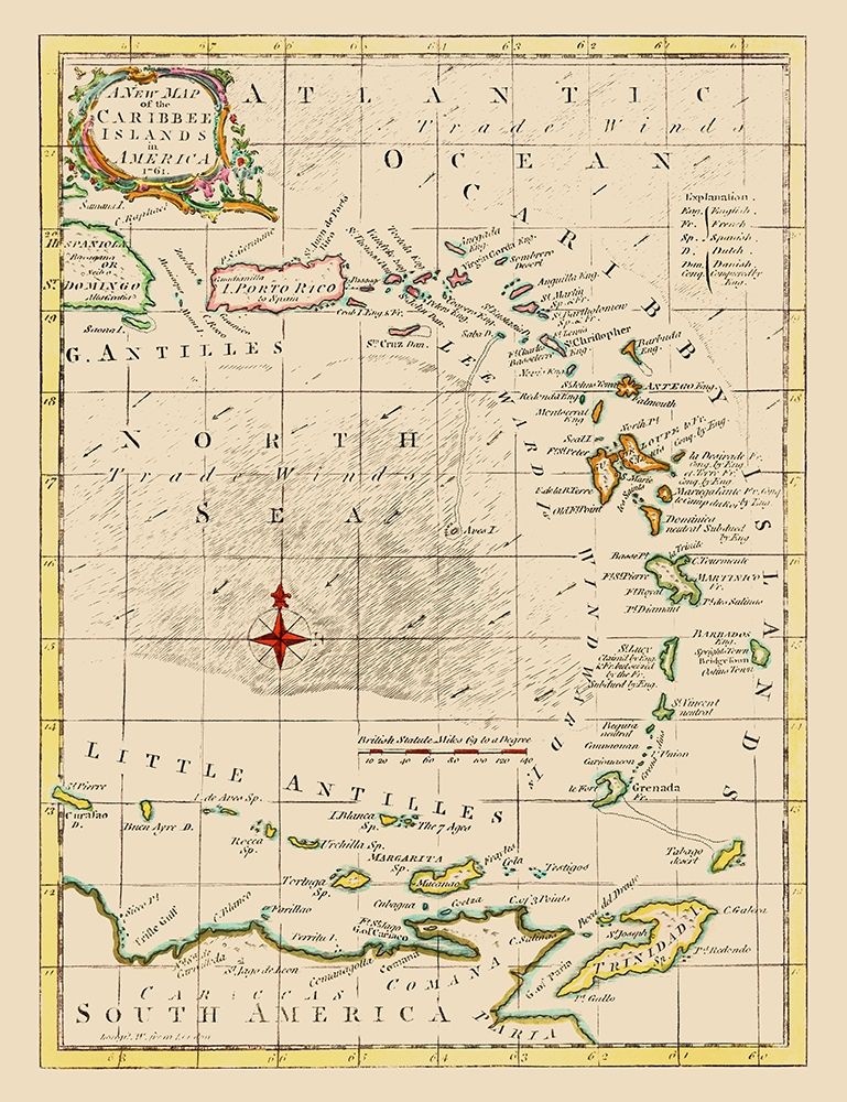 Caribbean Islands - Smollett 1761 art print by Smollett for $57.95 CAD