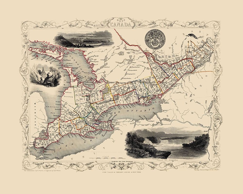 West Canada - Tallis 1851 art print by Tallis for $57.95 CAD
