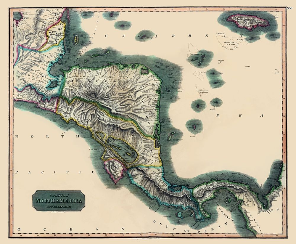Honduras Guatemala Nicaragua - Baldwin 1816 art print by Baldwin for $57.95 CAD