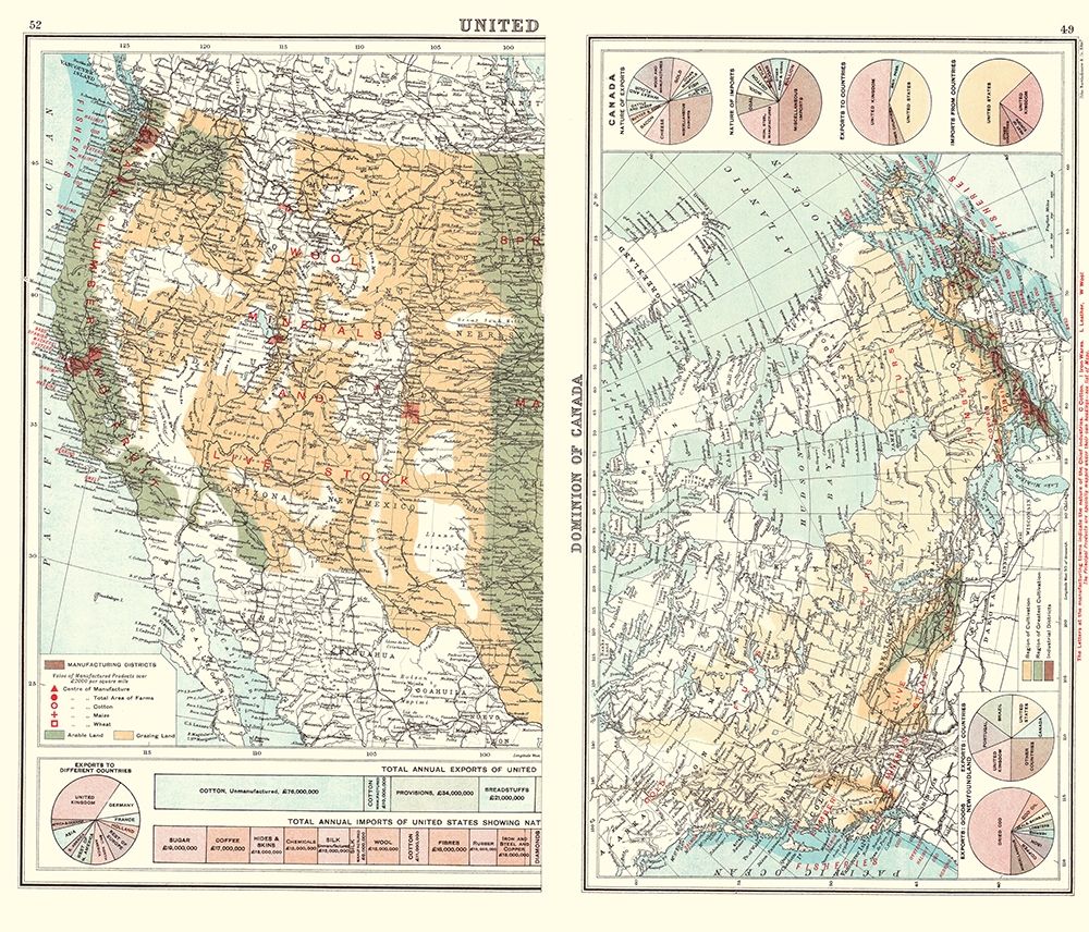 Commerce Charts Canada Western United States art print by Newnes for $57.95 CAD