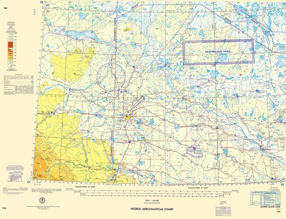 Lesser Slave Lake Aeronautical Sheet - USAF 1963 art print by USAF for $57.95 CAD