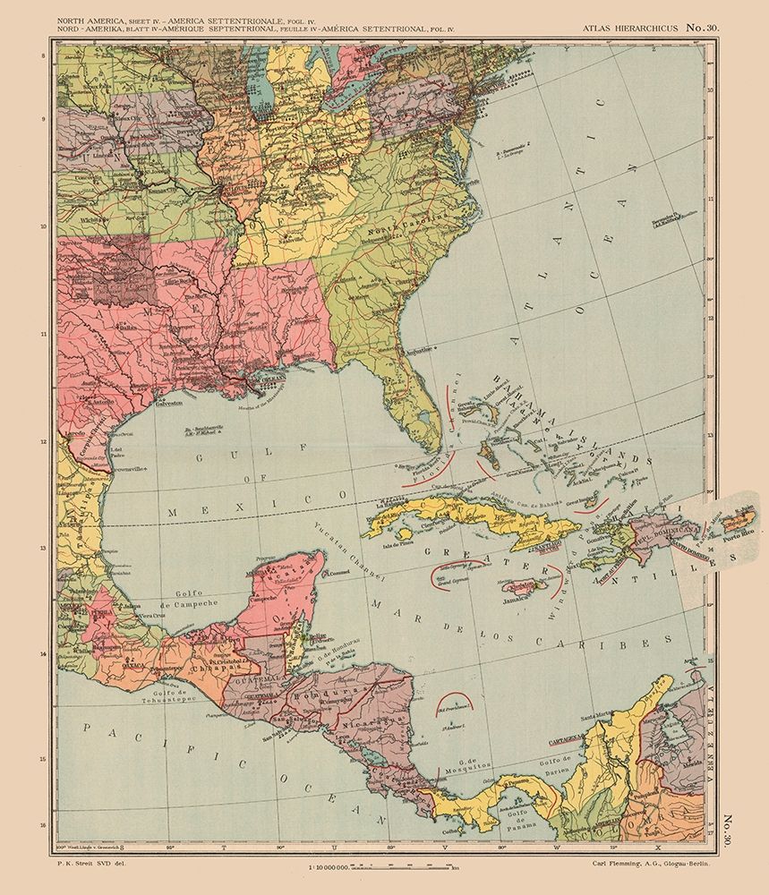 North America United States - Streit 1913 art print by Streit for $57.95 CAD