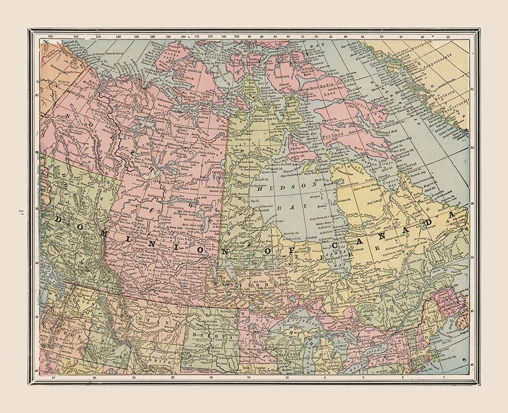 Dominion of Canada - Cram 1888 art print by Cram for $57.95 CAD