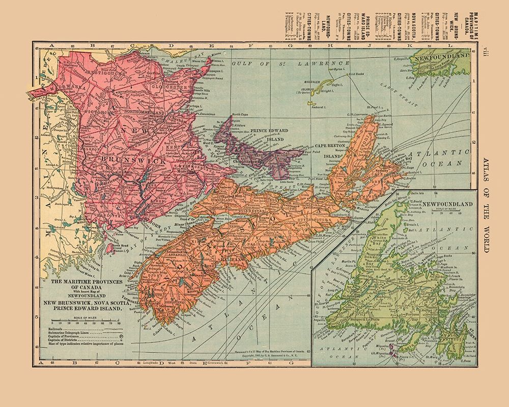 Maritime Provinces Canada - Hammond 1910 art print by Hammond for $57.95 CAD
