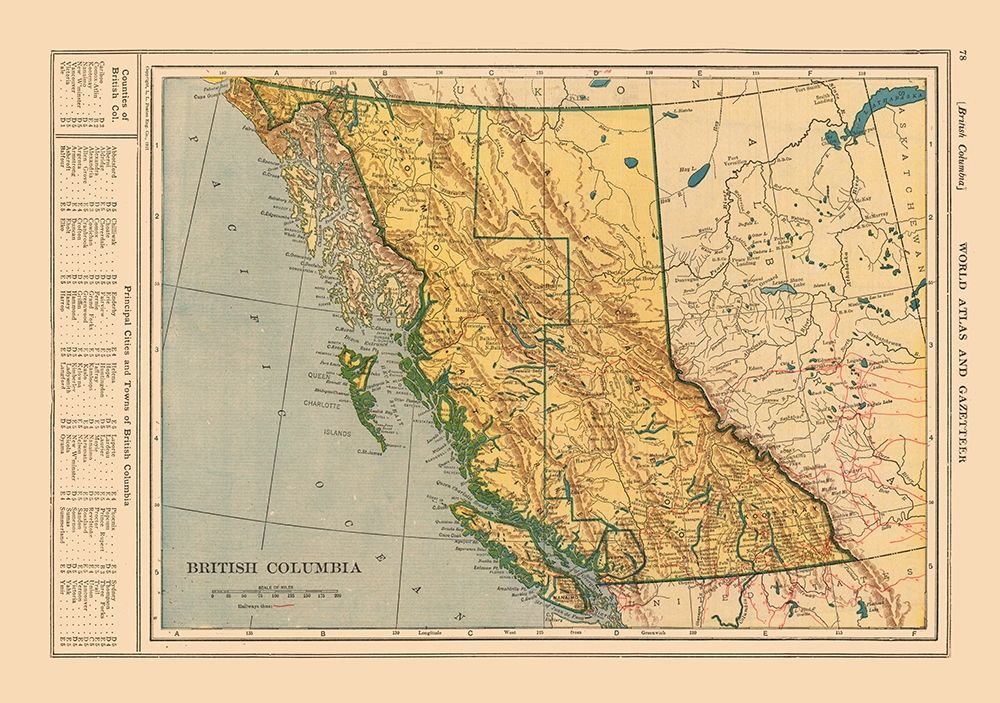 British Columbia Canada - Reynold 1921 art print by Reynold for $57.95 CAD
