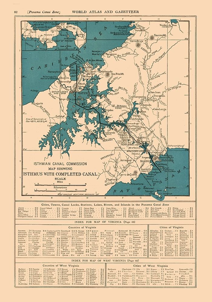 Central America Panama Canal - Reynold 1921 art print by Reynold for $57.95 CAD