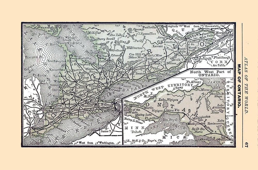 Ontario Canada - Alden 1886 art print by Alden for $57.95 CAD