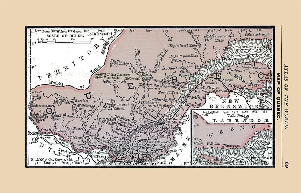 Quebec Canada - Alden 1886 art print by Alden for $57.95 CAD