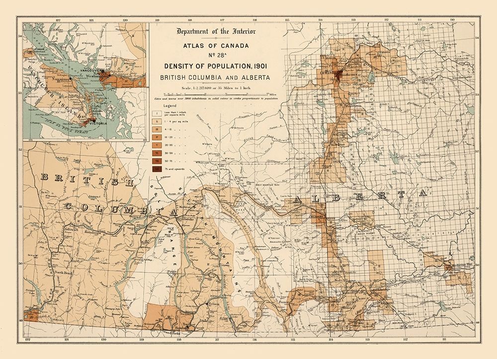 Alberta British Columbia Canada - White 1906 art print by White for $57.95 CAD