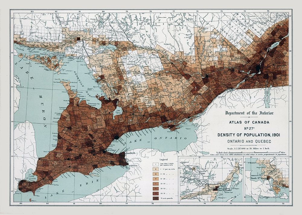 Ontario Quebec Canada 1901 - White 1906 art print by White for $57.95 CAD
