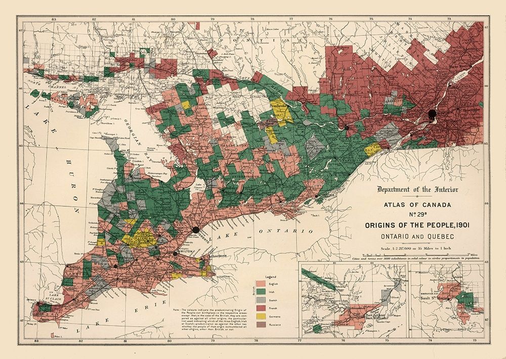 Ontario Quebec Canada 1901 - White 1906 art print by White for $57.95 CAD