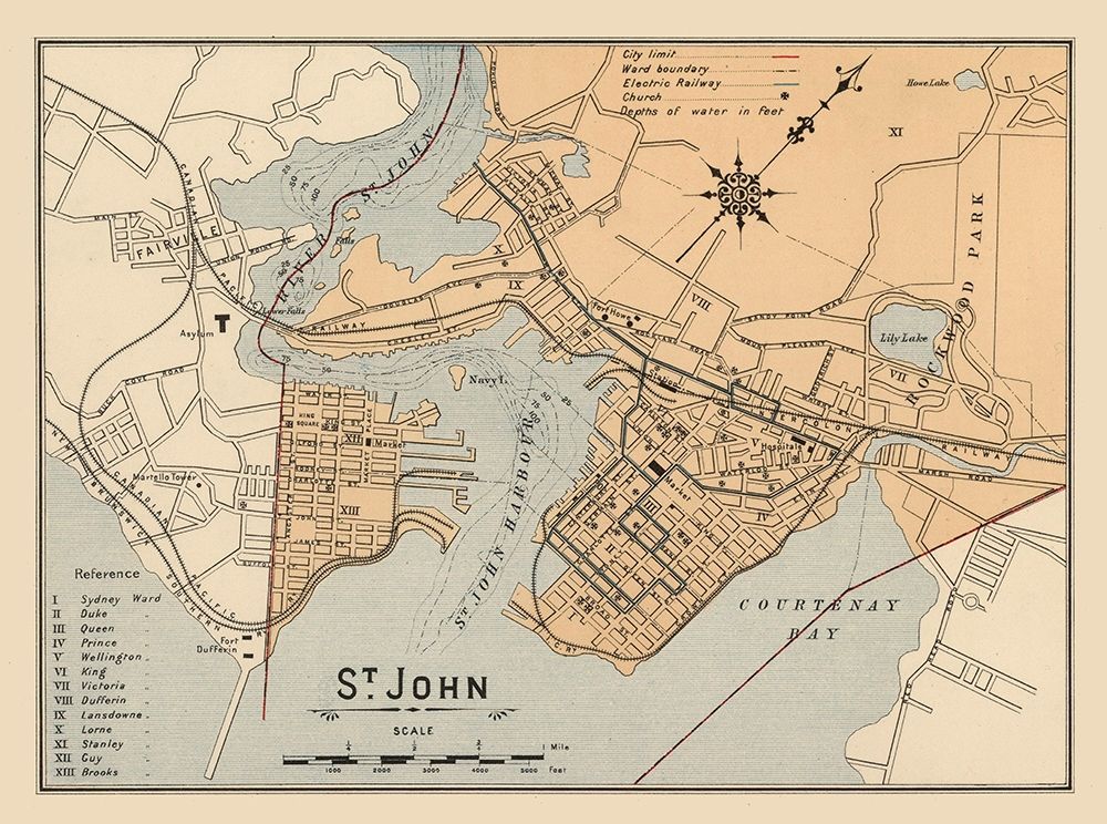 St John New Brunswick Canada - White 1906 art print by White for $57.95 CAD