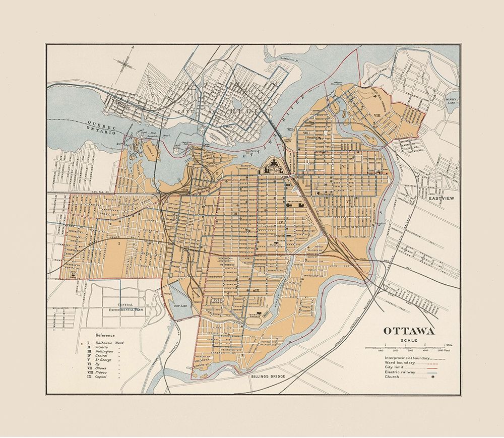 Ottawa Canada - Chalifour 1915 art print by Chalifour for $57.95 CAD