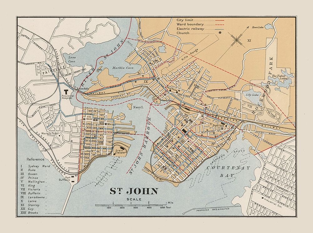 St John Canada - Chalifour 1915 art print by Chalifour for $57.95 CAD