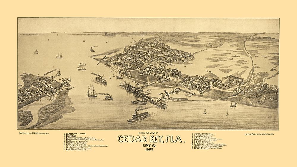 Cedar Key Florida - Beck 1885 art print by Beck for $57.95 CAD
