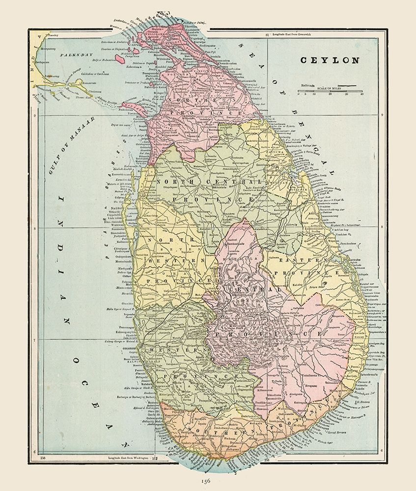 Asia Sri Lanka - Cram 1892 art print by Cram for $57.95 CAD