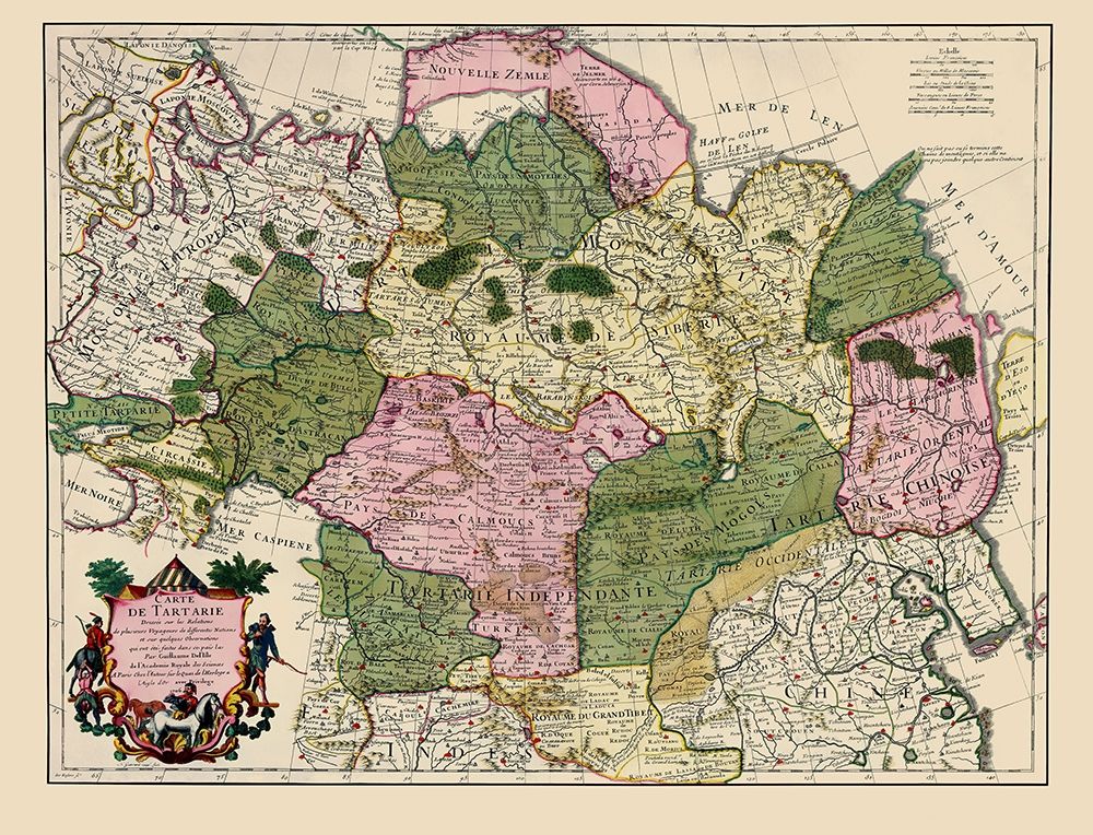 Asia China Russia - De Lisle 1706 art print by De L isle for $57.95 CAD