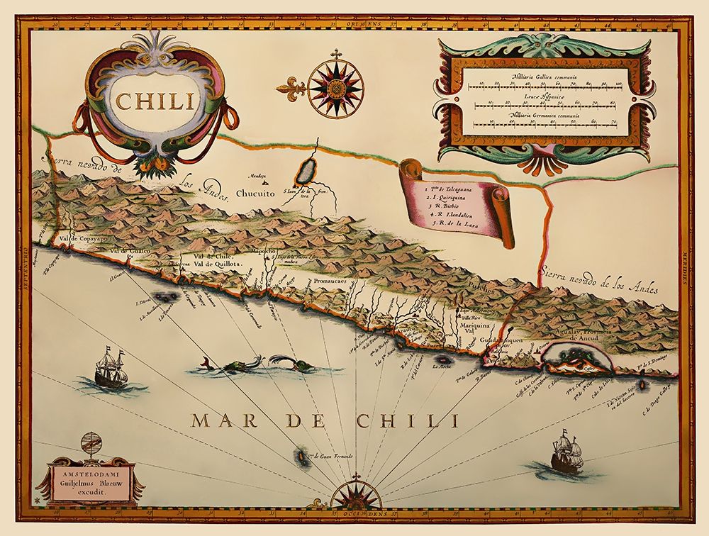 South America Chile - Blaeu 1630 art print by Blaeu for $57.95 CAD