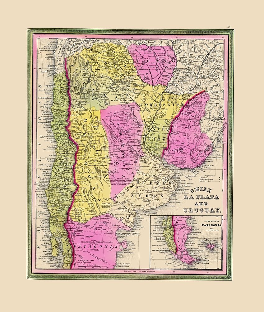 South America Uruguay - Mitchell 1846 art print by Mitchell for $57.95 CAD
