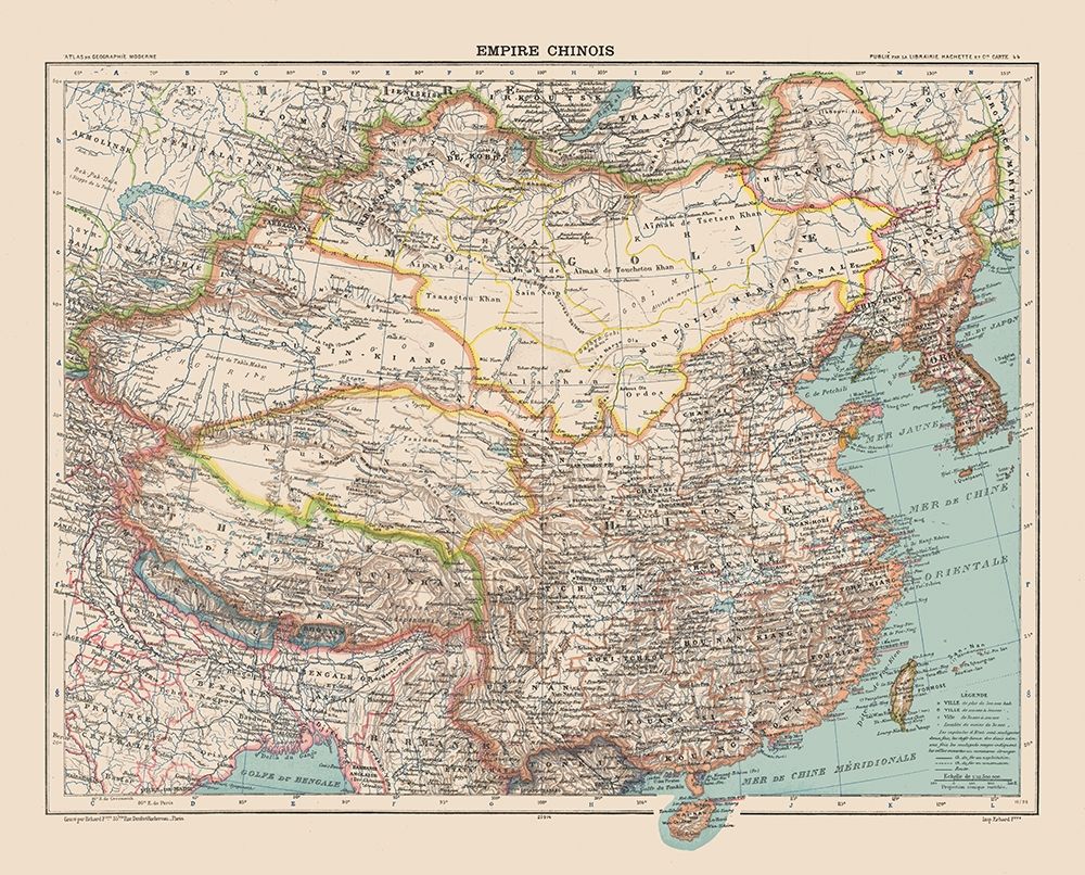 Asia Chinese Empire China - Schrader 1908 art print by Schrader for $57.95 CAD