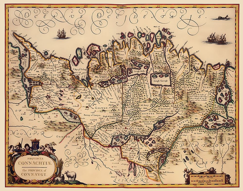 Connacht Province Ireland - Jansson 1642 art print by Jansson for $57.95 CAD