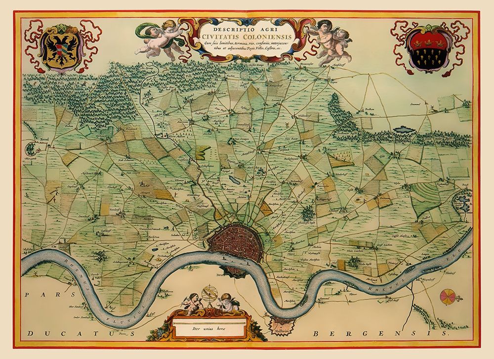 Cologne Area Germany - Visscher 1681 art print by Visscher for $57.95 CAD