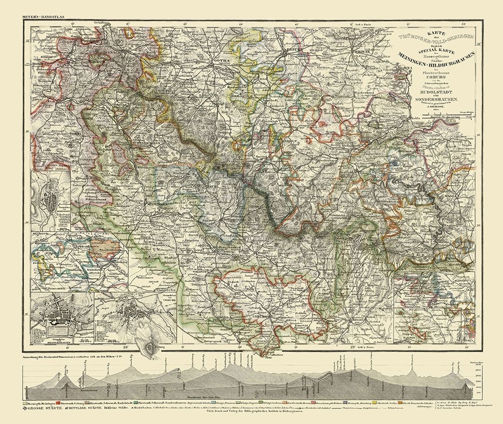 Coburg Hildburghausen Region Germany - Meyer 1849 art print by Meyer for $57.95 CAD
