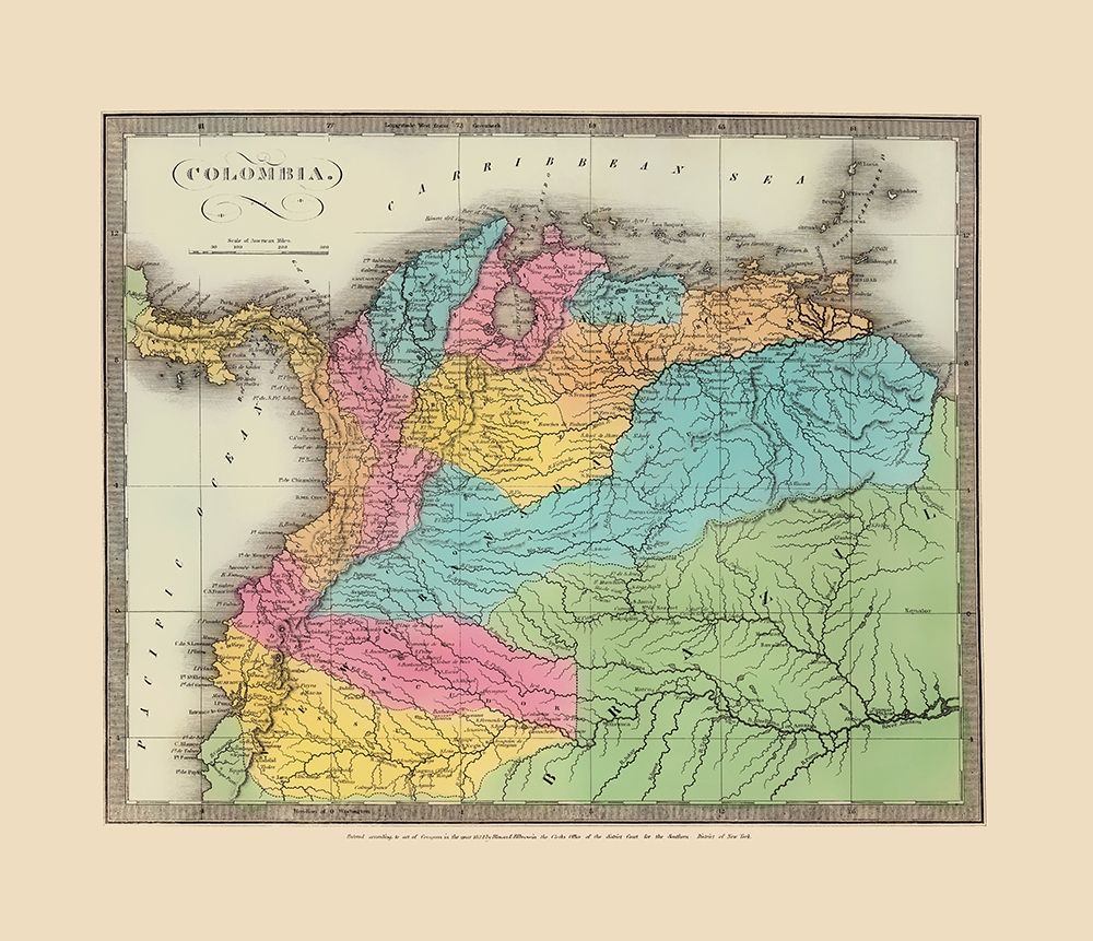South America Colombia - Stone 1835 art print by Stone for $57.95 CAD