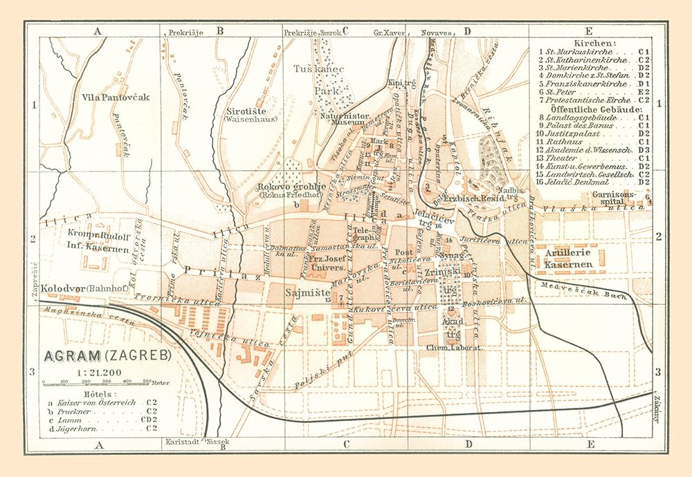 Zagreb Croatia Europe - Baedeker 1896 art print by Baedeker for $57.95 CAD