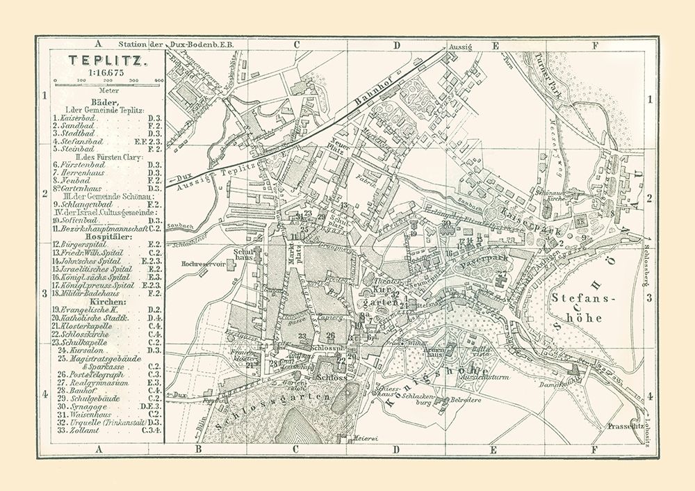 Teplice Czech Republic Europe - Baedeker 1896 art print by Baedeker for $57.95 CAD