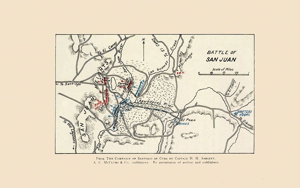 San Juan Battle Map 1 of 2 1907 art print by McClurg for $57.95 CAD