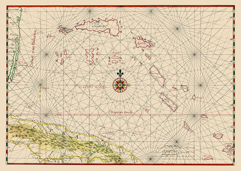 Cuba Bahamas - Vinckeboons 1650 art print by Vinckeboons for $57.95 CAD