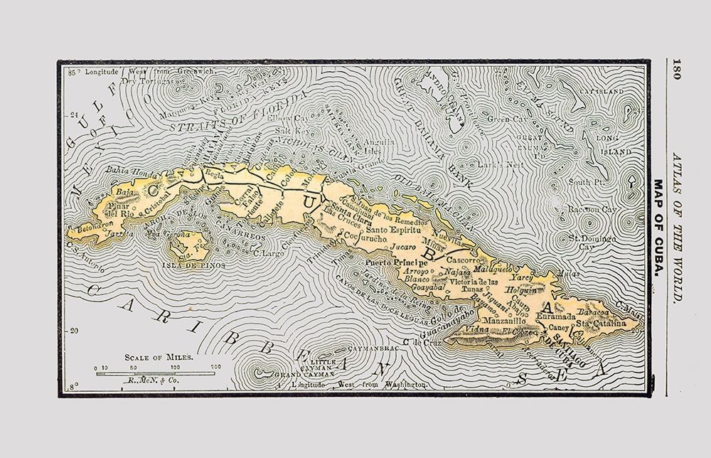 Central America Cuba Caribbean Sea - Alden 1886 art print by Alden for $57.95 CAD