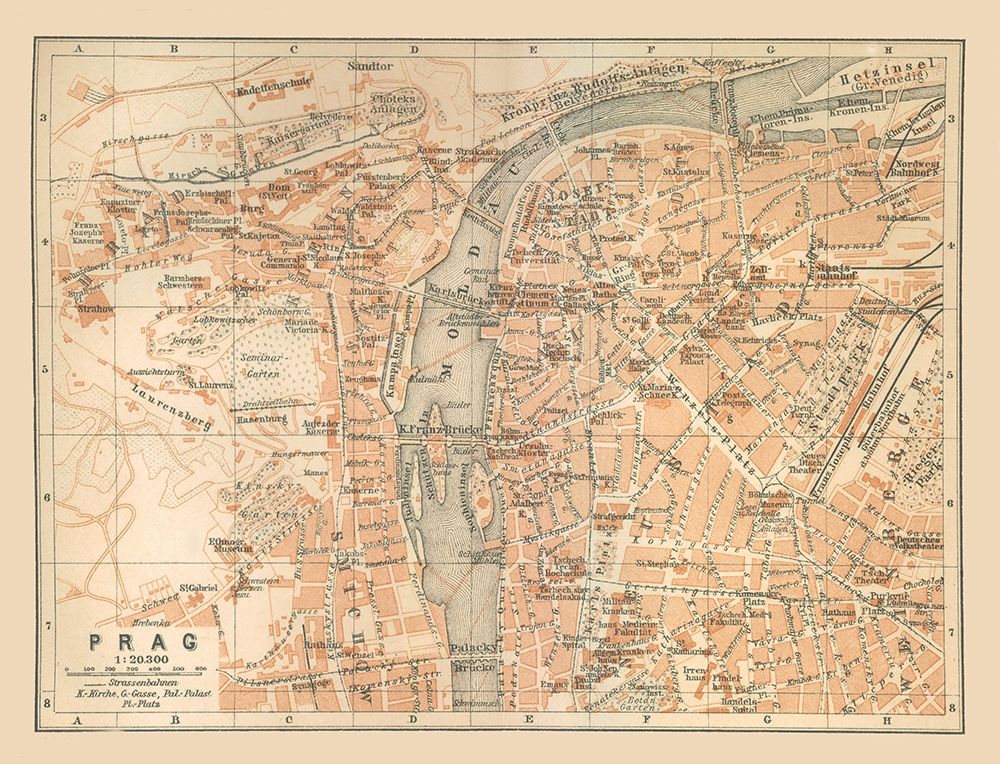 Prague Czech Republic Europe - Baedeker 1910 art print by Baedeker for $57.95 CAD